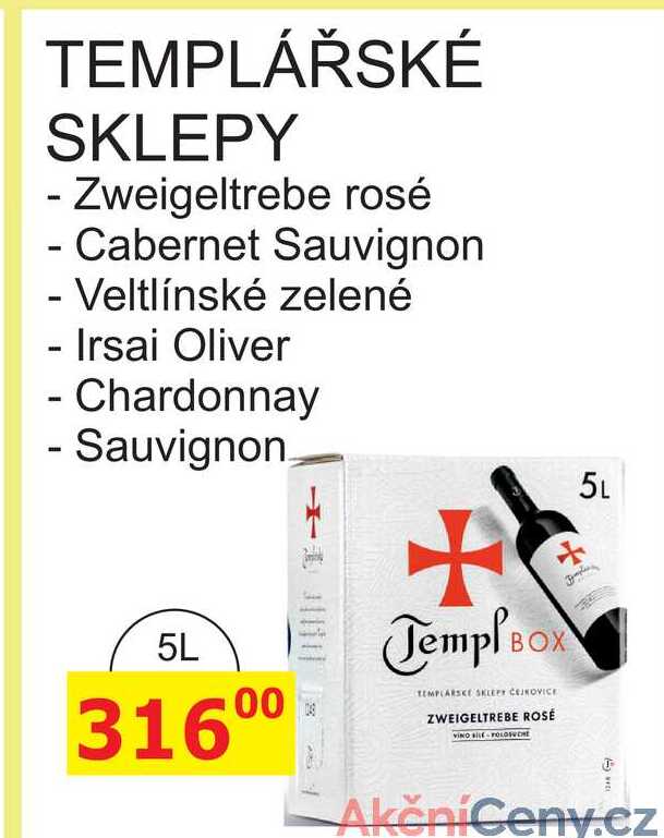 TEMPLÁŘSKÉ SKLEPY - Zweigeltrebe rosé 5L