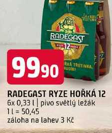 Radegast Ryze hořká 12 pivo světlý ležák 6x0,33l