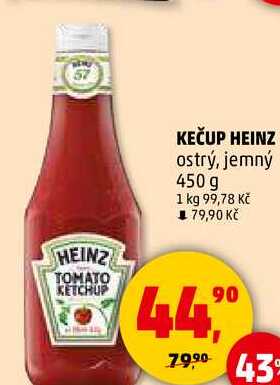 KEČUP HEINZ ostrý, jemný, 450 g 