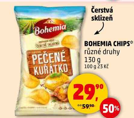 BOHEMIA CHIPS různé druhy, 130 g 
