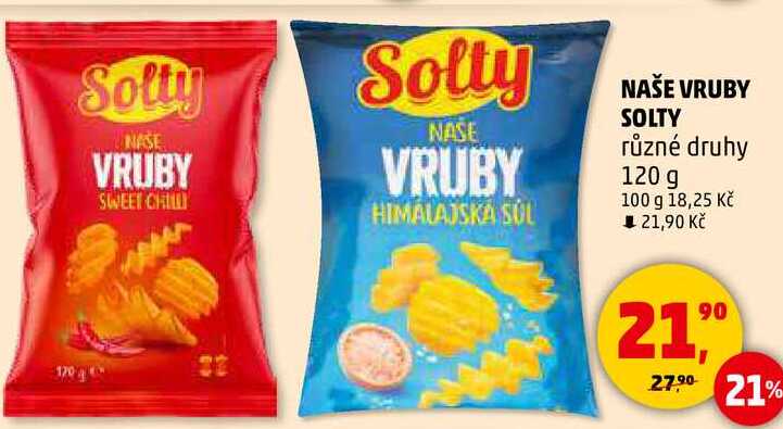 NAŠE VRUBY SOLTY různé druhy, 120 g  