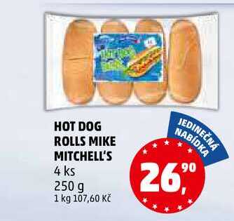 HOT DOG ROLLS MIKE MITCHELL'S 4 ks, 250 g 
