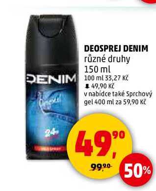 DEOSPREJ DENIM různé druhy, 150 ml  