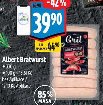 Albert Bratwurst, 330 g 