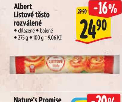 Albert Listové těsto rozválené  275 g