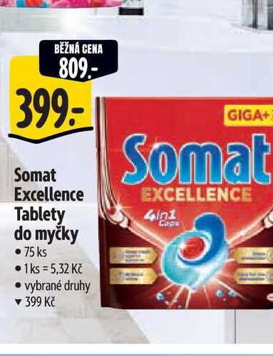  Somat Excellence Tablety do myčky   75 ks 