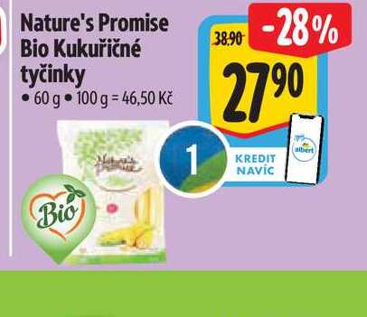 Nature's Promise Bio Kukuřičné tyčinky 60 g  