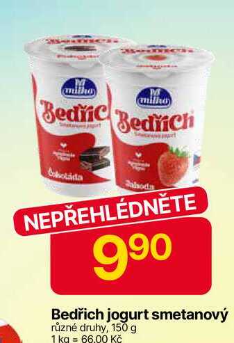 Milko Bedřich jogurt smetanový různé druhy, 150 g 