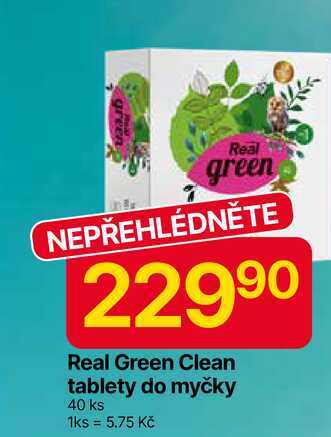 Real Green Clean tablety do myčky 40 ks