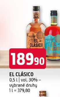 El clásico 0,5l vol. 30% vybrané druhy