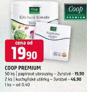 Coop premium 50 ks papírové ubrousky 2vrstvé 