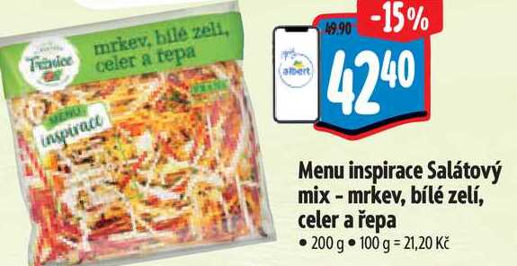   Menu inspirace Salátový mix - mrkev, bílé zelí, celer a řepa 200 g