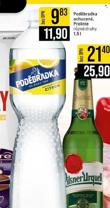 Poděbradka ochucená, Prolinie různé druhy 1,5l