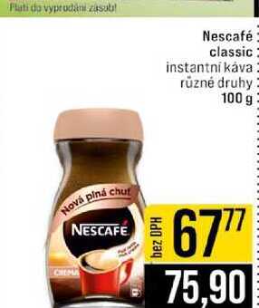 Nescafé classic instantní káva různé druhy 100 g 