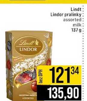 Lindt Lindor pralinky assorted milk 137 g 