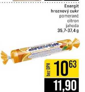 Energit hroznový cukr pomeranč citron jahoda 35,7-37,4 g
