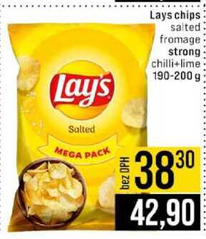 Lays chips salted fromage strong chilli+lime 190-200 g 