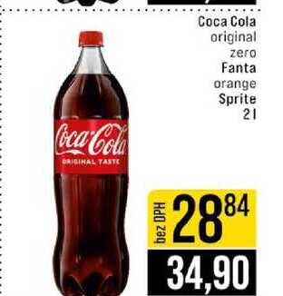 Coca Cola original zero Fanta orange Sprite 2l