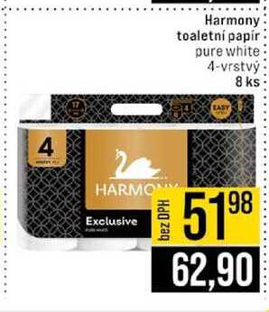 Harmony toaletní papír pure white 4-vrstvý 8 ks