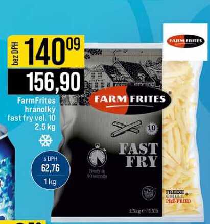 FarmFrites hranolky fast fry vel. 10 2,5 kg 