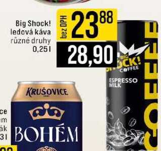 Big Shock! ledová káva různé druhy 0,25l