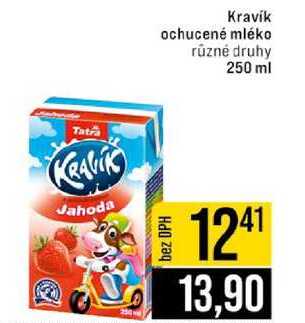 Kravík ochucené mléko různé druhy 250 ml 