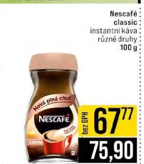 Nescafé classic instantní káva různé druhy 100 g 
