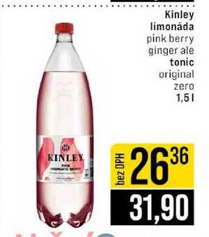 Kinley limonáda pink berry ginger ale tonic original zero 1,5l