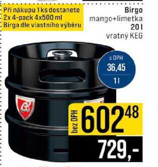 Birga dle vlastního výběru mango+limetka Birgo 20l