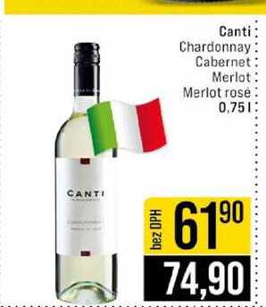 Canti Chardonnay Cabernet Merlot Merlot rose 0,75l