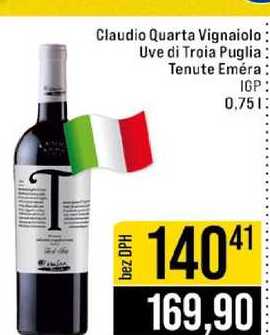 Claudio Quarta Vignaiolo Uve di Troia Puglia Tenute Emera IGP 0.75l