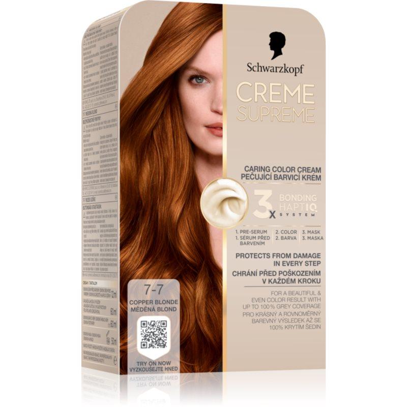 Schwarzkopf Creme Supreme permanentní barva na vlasy odstín 7-7 Copper Blonde 60 ml