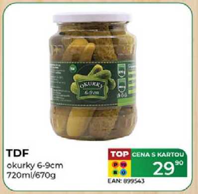 TDF okurky 6-9cm 720ml/670g 
