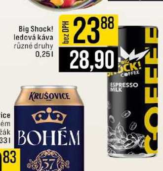 Big Shock! ledová káva různé druhy 0,25l