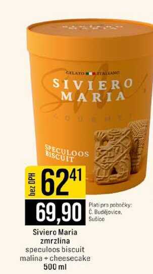 Siviero Maria zmrzlina speculoos biscuit malina+cheesecake 500 ml 