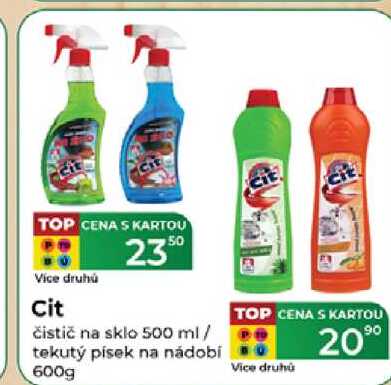 Cit čistič na sklo 500 ml / tekutý písek na nádobí 600g  
