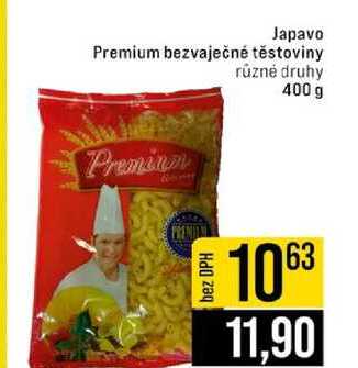 Japavo Premium bezvaječné těstoviny různé druhy 400 g 