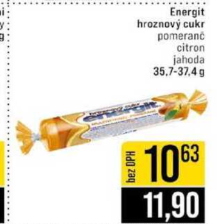 Energit hroznový cukr pomeranč citron jahoda 35,7-37,4 g 