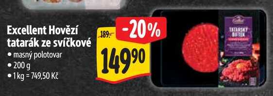 Excellent Hovězí tatarák ze svíčkové, 200 g