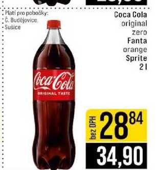 Coca Cola original zero Fanta orange Sprite 2l