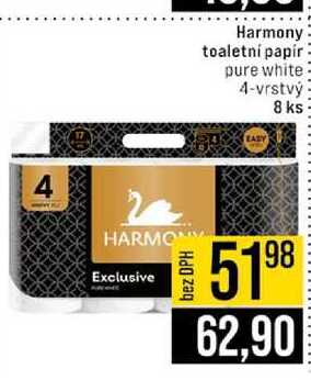 Harmony toaletní papír pure white 4-vrstvý 8 ks