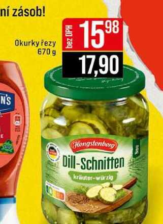 Okurky řezy 670 g 