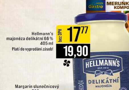 Hellmann's majonéza delikátní 66% 405 ml 