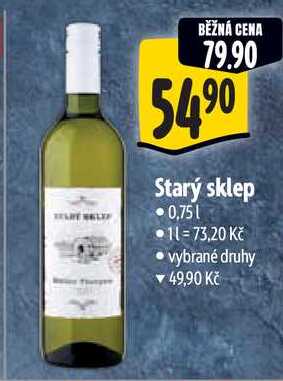 Starý sklep, 0,75 l