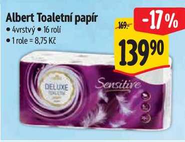 Albert Toaletní papír, 16 rolí 