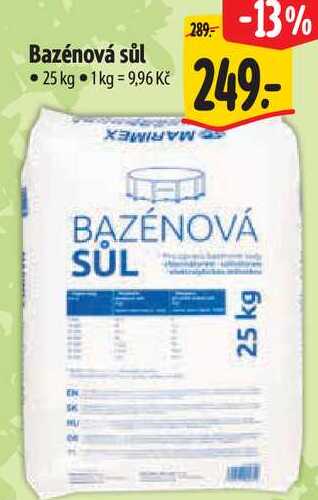 Bazénová sůl, 25 kg 