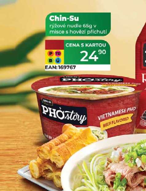 Chin-Su rýžové nudle 65g v misce s hovězí příchutí  