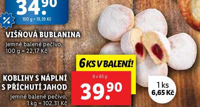 KOBLIHY S NÁPLNÍ S PŘÍCHUTÍ JAHOD, 6x 65 g