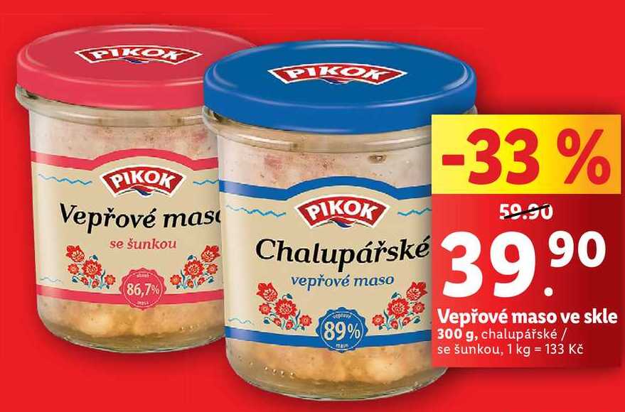 Vepřové maso ve skle, 300 g