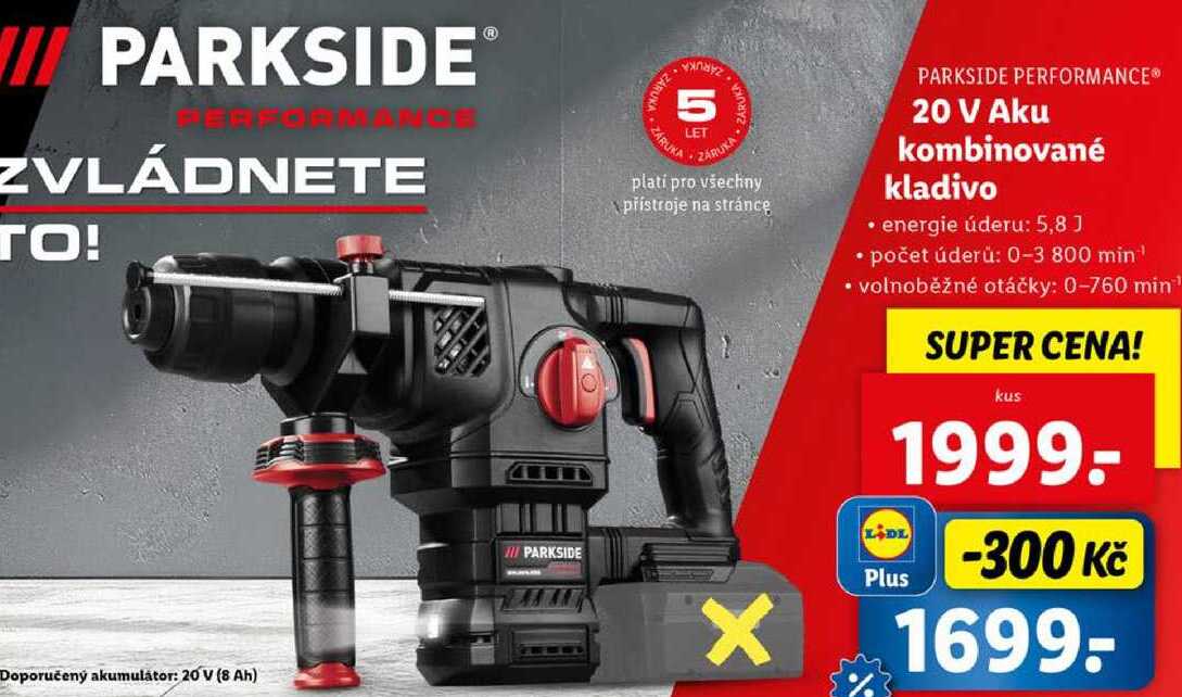 20 V Aku kombinované kladivo